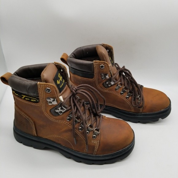 AdTec Women 6" Steel Toe Work Boots Lace Up Brown Leather 9.5 - Picture 3 of 8